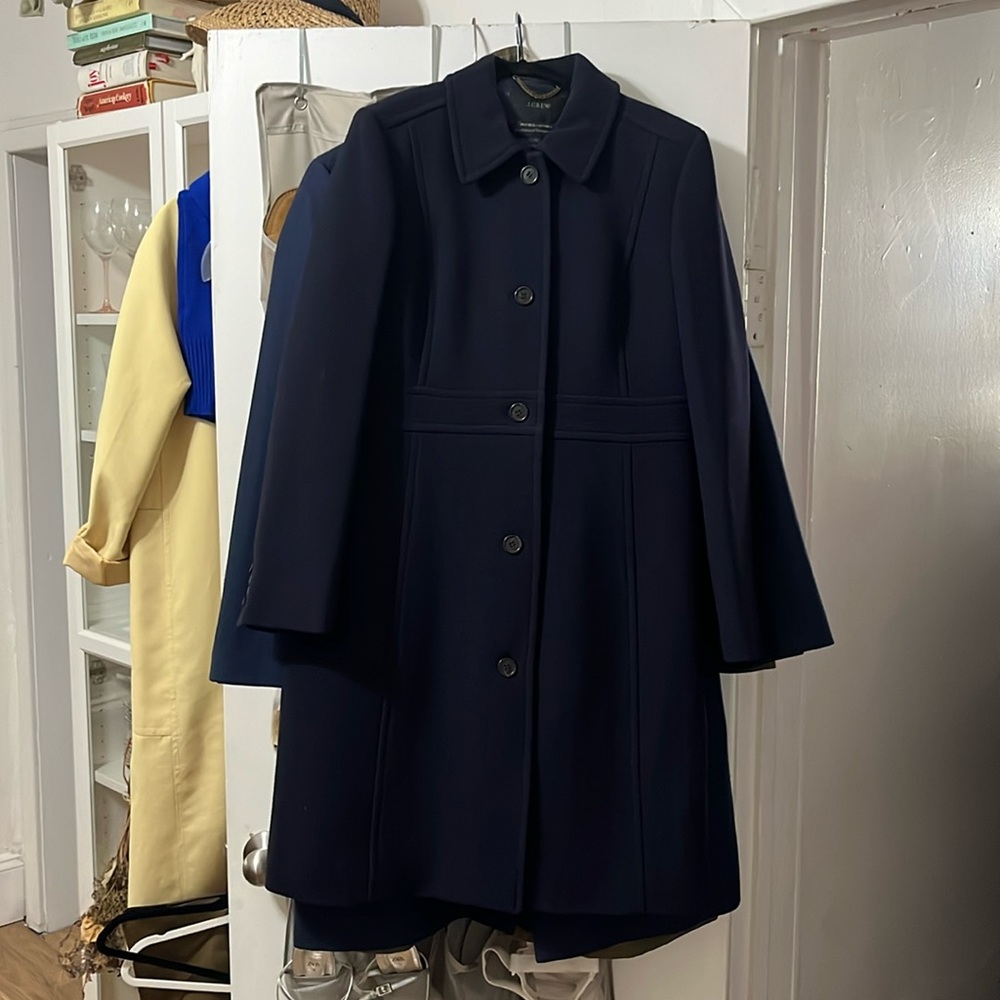 Navy J. Crew Lady Day Coat